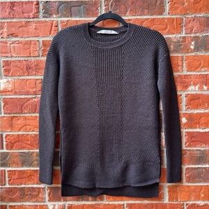 Athleta Womens XXS Wool Blend Expresso Brown Ribbed Tunic Sweater